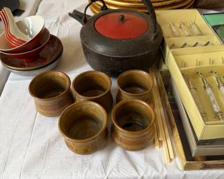 Iron kettle sake choshi antique