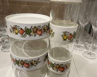 Pyrex spice of life canister jars