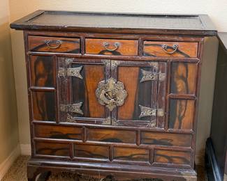 Mid Century Chinese Cabinet With Small Drawers