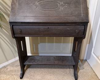 Vintage solid wood secretary desk 