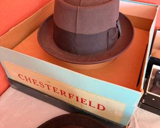 Vintage brown felt hat chesterfield brand 