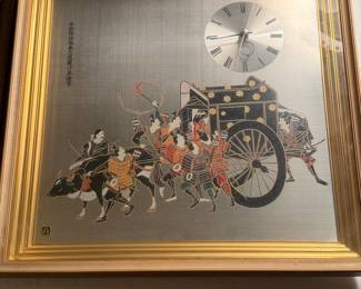 Japanese-style decorative shadow box clock