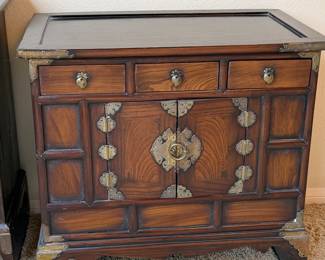 Mid Century Chinese Cabinet With Small Drawers