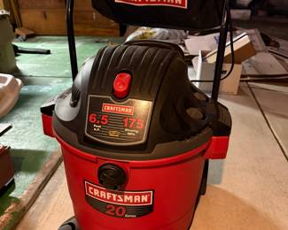 CRAFTSMAN CMXEVBE17656 20 Gallon 6.5 Peak HP Wet Dry Vac with Cart, Heavy-Duty Shop Vacuum Wet and Dry