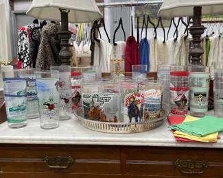 Large collection of Kentucky Derby mint julep glasses