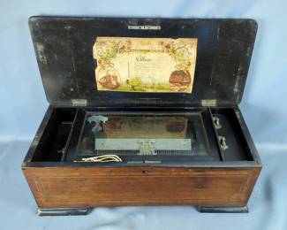 Cithare Music Box With Original Song Sheet 