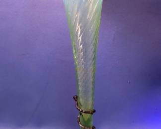 Uranium Glass Vase And Bowl 