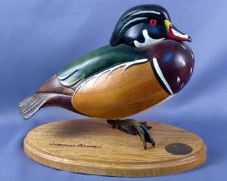 Gordon Alcorn Wood Duck Sculpture By Ducks Unlimited, Special Edition 1996-97