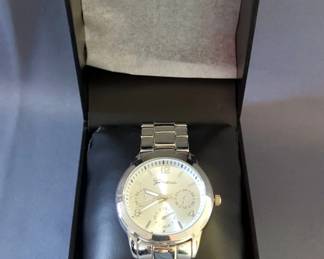 Geneva Stainless Steel Men's Watch With Multi Calendar 