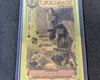 2025 1/2 Florida Goldback With 1/2000th Troy Ounce 24K Gold 