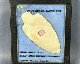 Native American Sumter Stemmed Type Arrowhead, 5" 