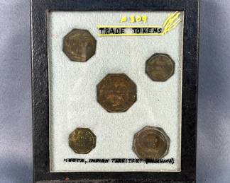 Keota Indian Territory Trade Tokens, Qty 5 