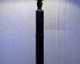 Floor Lamp with Textured Shade And Finial, Powers On