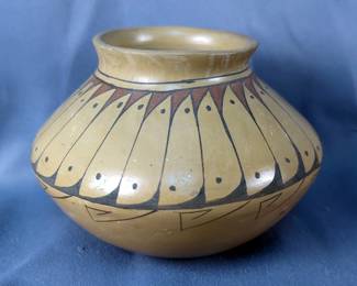Acoma Pottery Vessel With Geometric Designs 