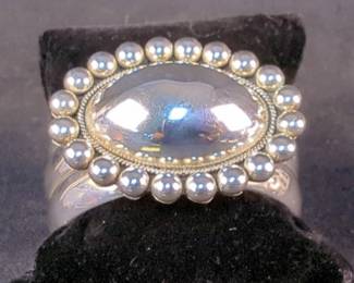 Sterling Silver Cuff Bracelet, Marked Rising Sun 