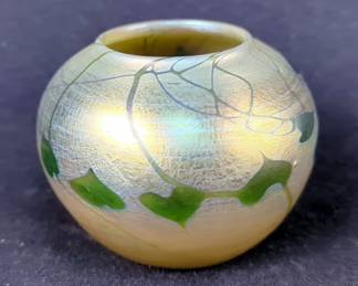 L.C. Tiffany Favrile Glass Hearts And Vines Vase 