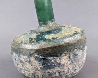 2,000 Year Old Roman Glass Bottle, 2" Tall 