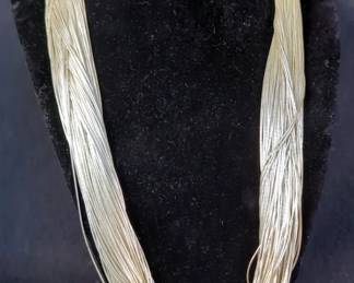 Sterling Silver Multi-Strand Liquid Silver Necklace 