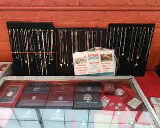 Assorted Sterling jewelry and coins 