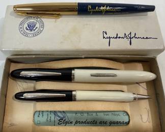 Eversharp LBJ Pen, Elgin Pen and Pencil Set