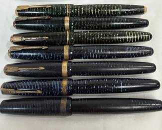 Geo S Parker Vacumatic Pens, Blue Green