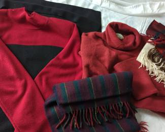 Wool Dress, Turtleneck And Scarves