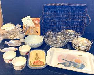 Assorted Kitchen Bowls, Platters, Seafood Utensils More