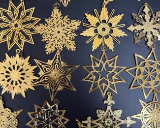 Metropolitan Museum of Art Sterling with Gold Overlay Snowflake Ornaments 