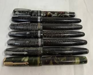Geo S Parker Vacumatic Pens, Green Gray