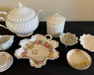 Vintage Soup Tureen, Sugar Canister, Porcelain China Dishes