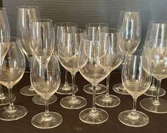 18 Riedel Crystal Wine Glasses