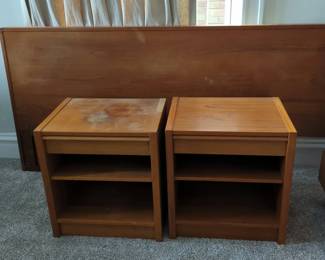 King Sized Headboard And Two Nightstands 