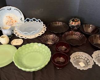 Vintage Carnival Glass, Fire King and More