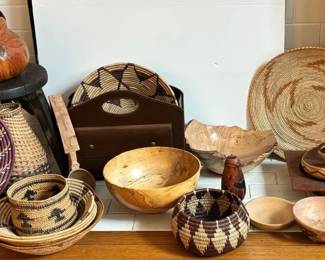 Hand Made Wood and Basket Decor 