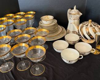 Gold Dishes Glassware