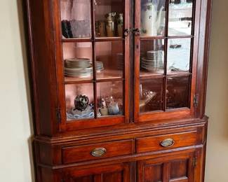 Vintage Wooden Corner Hutch
