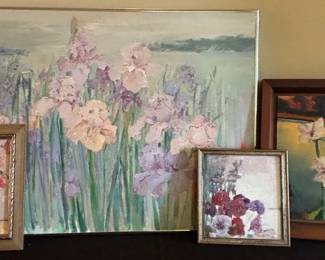 Framed Floral Paintings no glass
