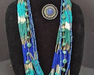 Beaded Teal And Blue Jewelry 