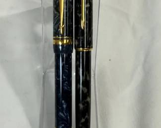  007 Parker 18K Pens, DuoFold International Blue, Sonnet France