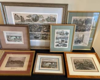 Framed Antique Photograph Vintage NewsprintLike Prints
