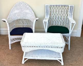 Wicker Chairs And Table 