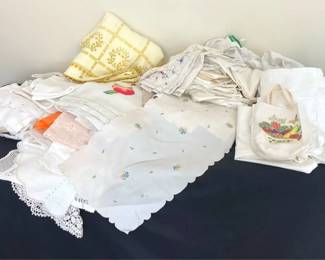 Vintage Linens Table Runners, Doilies, Napkins, Aprons And More