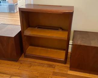 Two Cube Wooden End Tables, Wooden Bookshelf Media Stand