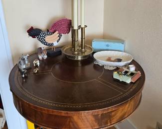 Vintage mahogany drum table