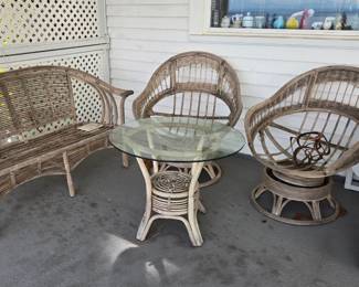 Vintage rattan outdoor patio set