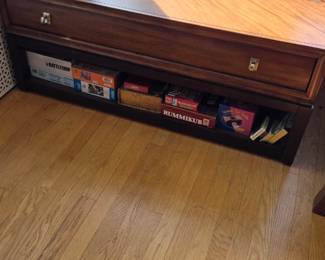 Coffee table with board games