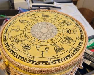 Dritz Zodiac Chart Wheel Vtg Sewing Basket