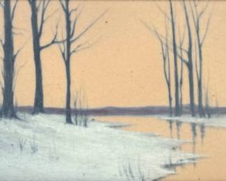 Elizabeth McDermott "Winter's Glow" Rookwood Plaque
