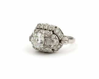 One Carat Round Diamond & White Gold Ring
