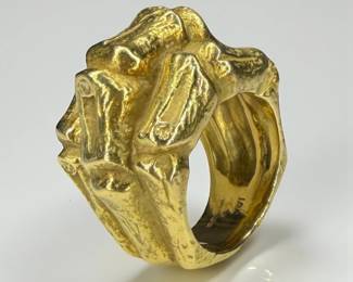 Katy Briscoe 18K Yellow Gold Bamboo Ring
